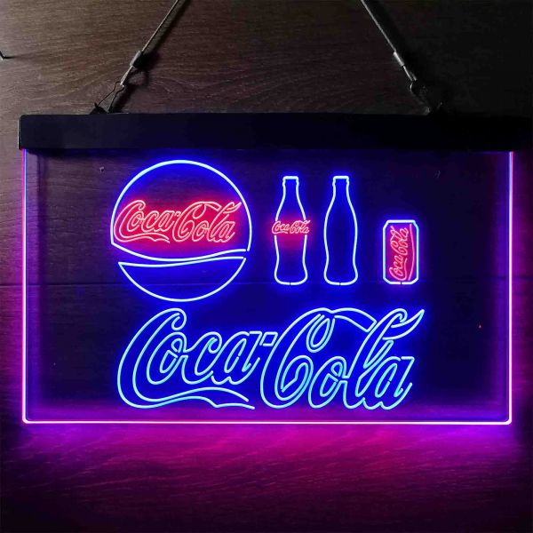 Coca-Cola Bottle Can Dual LED Neon Light Sign